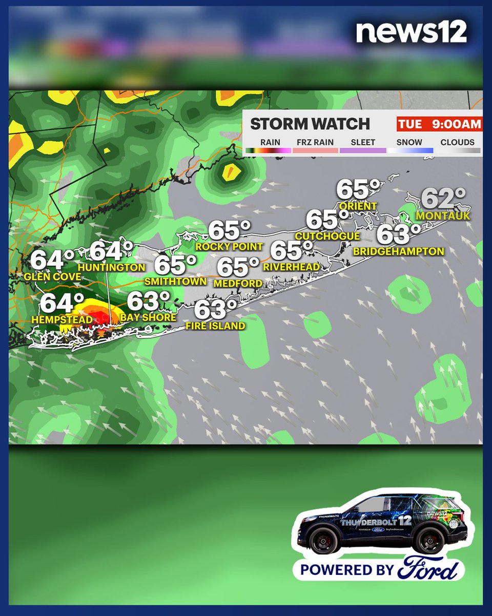 N12Thunderbolt's tweet image. THUNDERBOLT 12: Rainy weather is making its presence around the tri-state area through Tuesday morning. The wet weather is expected to leave and make way for sunshine and warmer temperatures by Wednesday.