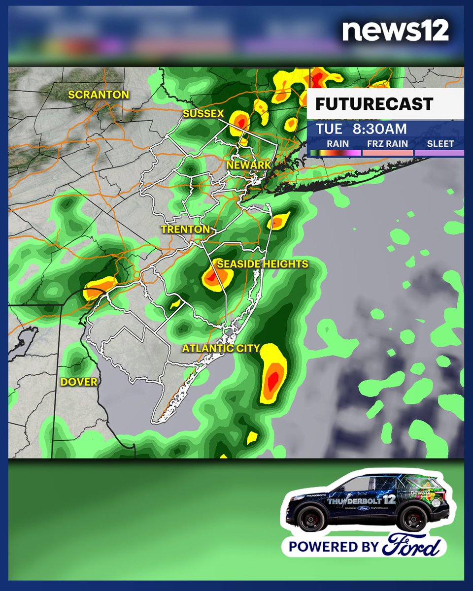 N12Thunderbolt's tweet image. THUNDERBOLT 12: Rainy weather is making its presence around the tri-state area through Tuesday morning. The wet weather is expected to leave and make way for sunshine and warmer temperatures by Wednesday.