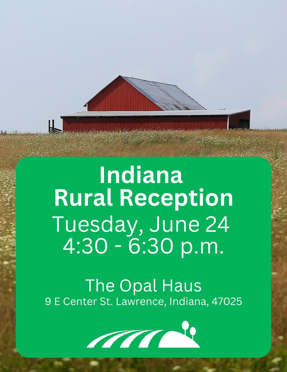 Join us for our 2nd annual Indiana Rural Reception! Enjoy light bites and connection with Interact staff and fellow rural changemakers. This event is free, and all community members are welcome to attend. Register at: lp.constantcontactpages.com/ev/reg/az5fbuv