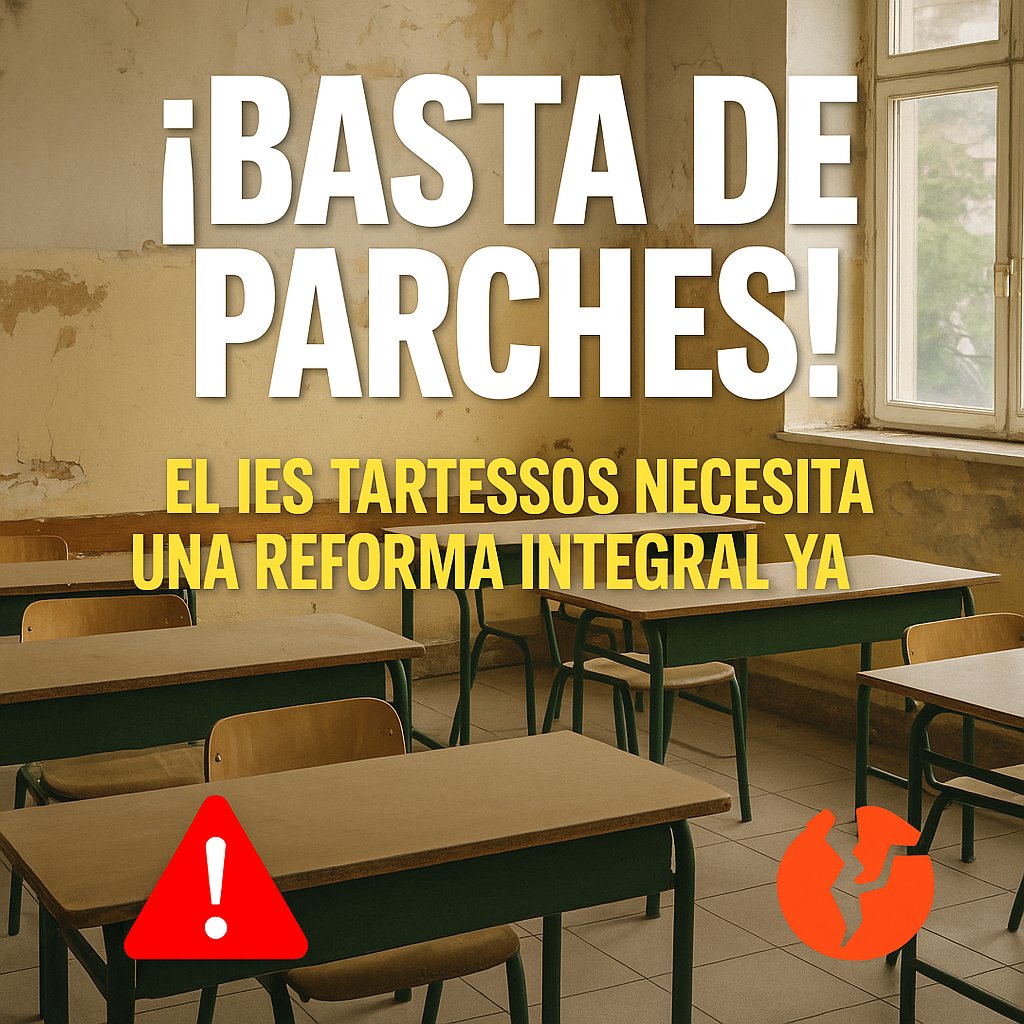 📢 En el Pleno volvimos a exigir la reforma integral del IES Tartessos. Basta de parches y promesas incumplidas. Nuestro alumnado merece unas instalaciones dignas. Junta de Andalucía, cumple. #PSOECamas #EducaciónPública #Tartessos