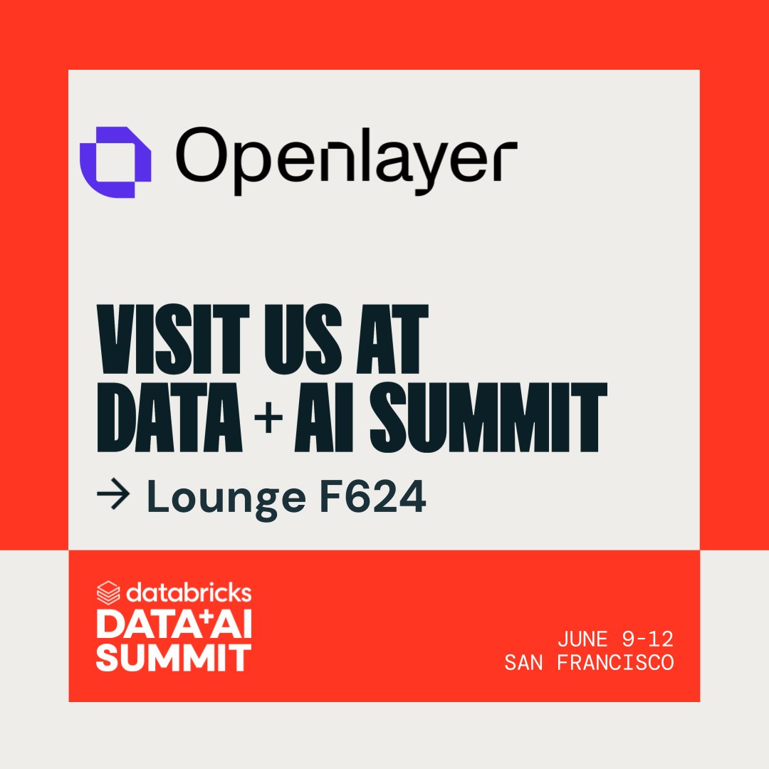 Trainings/certs start today at #DataAISummit, expo opens tomorrow. Find us at Lounge F624. Let’s talk GenAI, ML, and AI reliability 👋