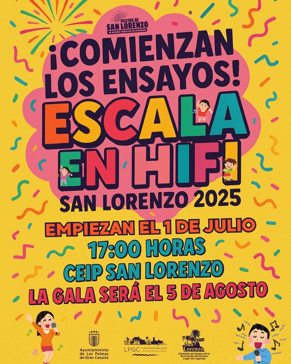 🎤✨ ¡Hay fecha para los ensayos de la Escala en Hifi 2025! 

💃🕺 Niños, jóvenes y vecinos del pueblo y barrios colindantes, comienzan los ensayos de la Escala en Hifi de las Fiestas de San Lorenzo 2025. Los preparativos del acto más familiar y entrañable de nuestras fiestas