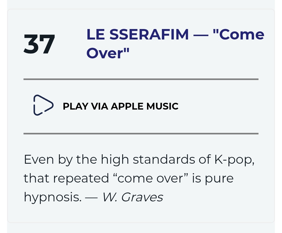 LE_SSERAFIM_FANBASE_JAPAN (@lsrfmfanbasejpn) on Twitter photo #LE_SSERAFIM の「Come Over」(37位)は、Consequence (<a href="/consequence/">CONSEQUENCE</a>) によって2025年のベストソングの1つに選ばれました。
— リストに載った唯一のK-POP曲です。
#LE_SSERAFIM #ルセラフィム #LE_SSERAFIM の「Come Over」(37位)は、Consequence (<a href="/consequence/">CONSEQUENCE</a>) によって2025年のベストソングの1つに選ばれました。
— リストに載った唯一のK-POP曲です。
#LE_SSERAFIM #ルセラフィム