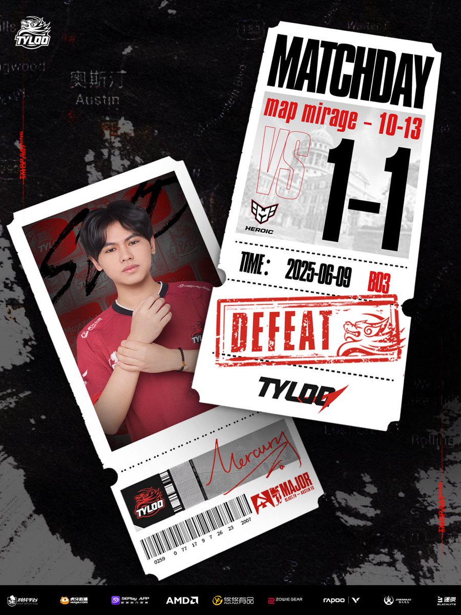 ✨BLAST.tv Austin Major 2025 Stage 2

✨MAP  MIRAGE｜ BO3

✨TYLOO 10:13 Heroic

✨SVP：TYLOO Mercury

#BLASTtvMAJOR #TYLOO