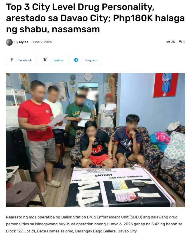 Davao City, drug-free daw, sabi ng mga tatanga-tangang DDS?????
psbalita.com/top-3-city-lev…