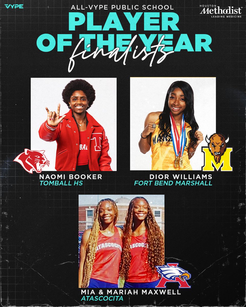 VYPE Houston (@vypehouston) on Twitter photo It is awards season here at VYPE! Here are the finalists for Public School Girls Track and Field Athlete of the Year presented by <a href="/MethodistHosp/">Houston Methodist</a>!
Tune in tomorrow to find out the Player and Team of the Year! It is awards season here at VYPE! Here are the finalists for Public School Girls Track and Field Athlete of the Year presented by <a href="/MethodistHosp/">Houston Methodist</a>!
Tune in tomorrow to find out the Player and Team of the Year!
