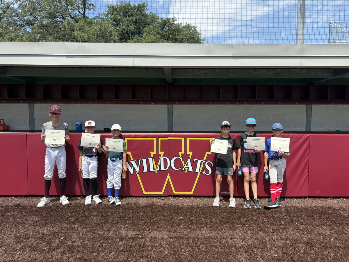 Great first day of our 4-6 Grade Camp, had around 50 Campers attend! Here are some DUDES who took home the Golden Arm Award! Back at it again tomorrow! #212