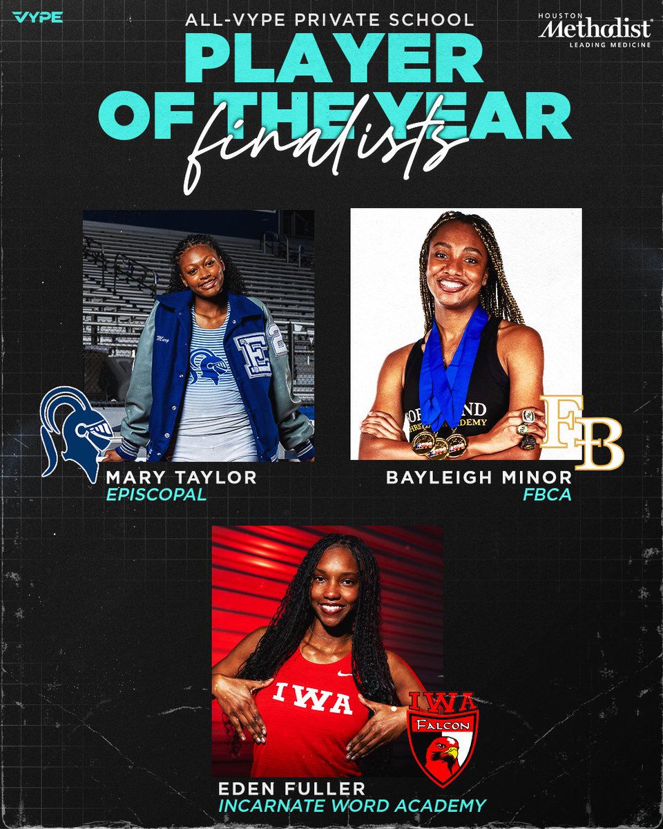 VYPE Houston (@vypehouston) on Twitter photo It is awards season here at VYPE! Here are the finalists for Private School Girls Track and Field Athlete of the Year presented by <a href="/MethodistHosp/">Houston Methodist</a>!
Tune in tomorrow to find out the Player and Team of the Year! It is awards season here at VYPE! Here are the finalists for Private School Girls Track and Field Athlete of the Year presented by <a href="/MethodistHosp/">Houston Methodist</a>!
Tune in tomorrow to find out the Player and Team of the Year!