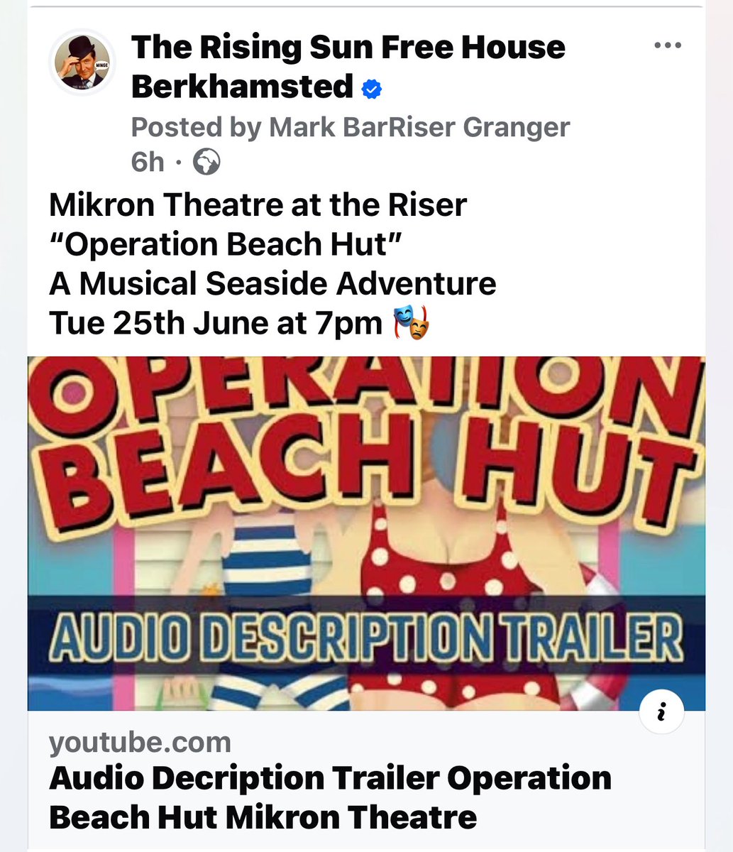 The Rising Sun (@theriserberko) on Twitter photo Mikron Theatre at the Riser
“Operation Beach Hut”
A Musical Seaside Adventure
Tue 25th June at 7pm 🎭
<a href="/mikrontheatre/">Mikron Theatre Company 🇺🇦</a> Mikron Theatre at the Riser
“Operation Beach Hut”
A Musical Seaside Adventure
Tue 25th June at 7pm 🎭
<a href="/mikrontheatre/">Mikron Theatre Company 🇺🇦</a>