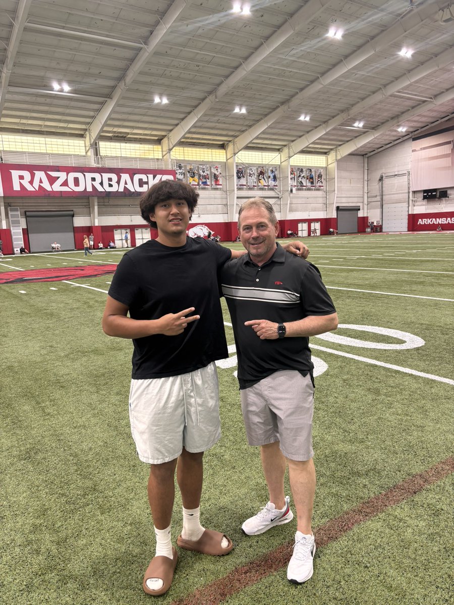 Had a amazing day at the University of Arkansas having the furthest punt of the camp. Thank you to all of the staff and players that helped me get better #AGTG