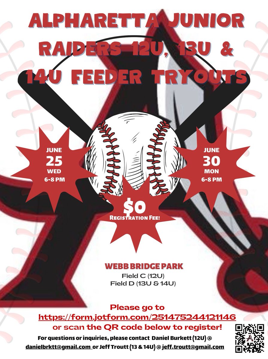 Alpharetta High School Feeder Team tryout schedule!