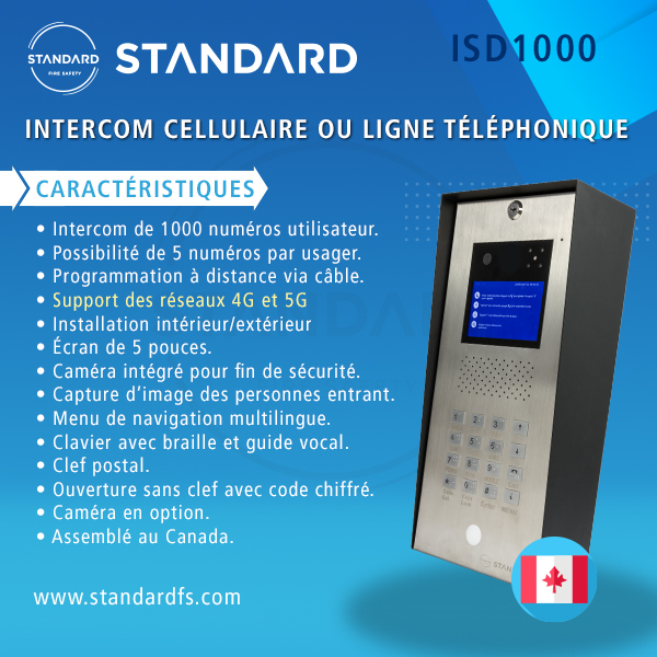 Standard_Fire_S's tweet image. L'interphone ISD1000 est une solution de pointe conçue pour améliorer la sécurité et la communication dans les bâtiments résidentiels et commerciaux.

Jetez un coup d'œil : standardfs.com/fr/produits/in…

#interphone #contrôledaccès #sécurité