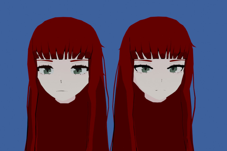 ayy_mang's tweet photo. Doing a rework of my old Booth avatar since I've learned quite a bit in the past few years. Left is the old version, right is the new. #vrchat #blender3d https://t.co/B4Vy5M5dd6