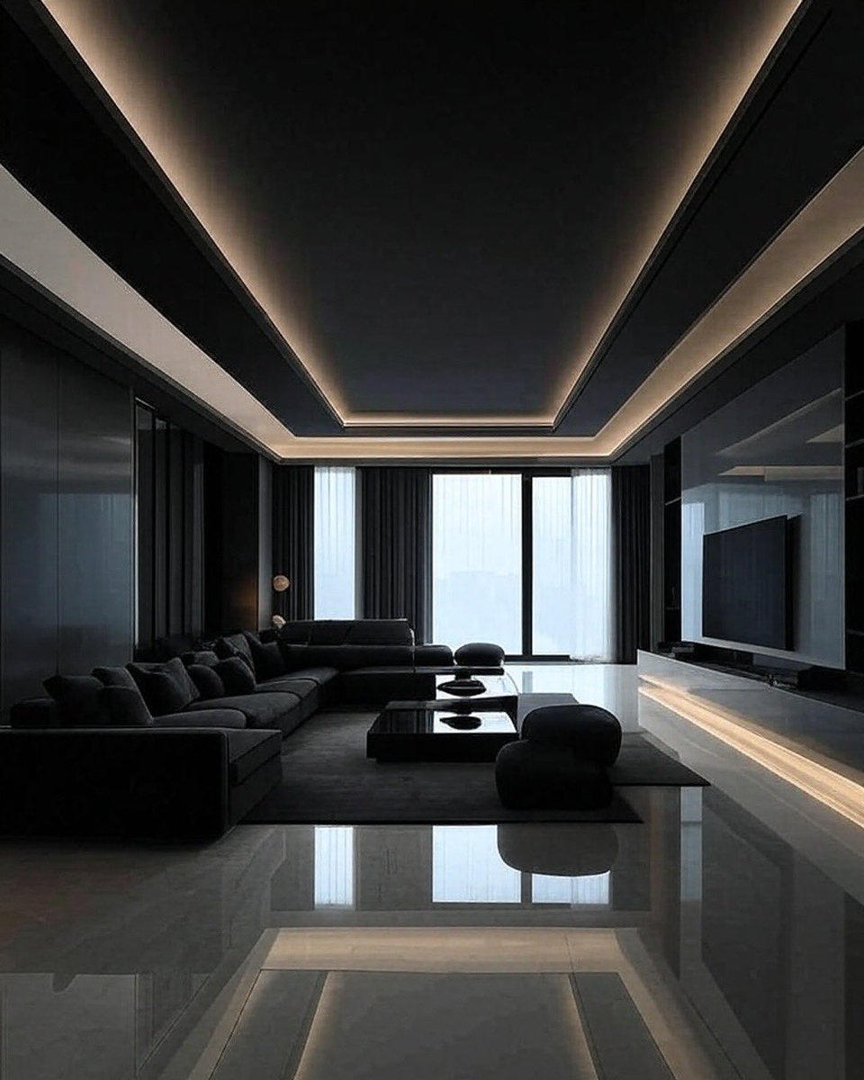 lNTERlORHUB's tweet photo. Black minimalist interior. https://t.co/1eJwL61vDj