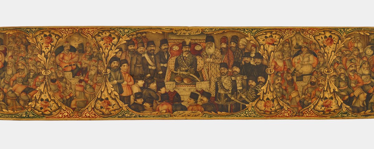 SaleSharifi's tweet image. فوج فوج خلاقیت و شکوه را در این قلمدان پیچیدهی قاجاری را ببینید.
اثر سید محمد نقاش اصفهانی.
قصهی خسروانی، در زیر و رو و داخل و ذره به ذرهی قلمدان.