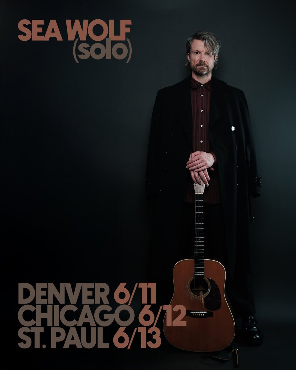 Sea Wolf (@seawolfmusic) on Twitter photo This week! Denver, Chicago and St. Paul shows start on Wednesday.
With support from:
Denver - Patrick Park
Chicago - <a href="/CatRidgeway/">Cat Ridgeway</a> <a href="/WinefredRT/">Winefred RT</a>
St Paul - <a href="/CatRidgeway/">Cat Ridgeway</a>
Get tickets here: seawolfmusic.com/tour This week! Denver, Chicago and St. Paul shows start on Wednesday.
With support from:
Denver - Patrick Park
Chicago - <a href="/CatRidgeway/">Cat Ridgeway</a> <a href="/WinefredRT/">Winefred RT</a>
St Paul - <a href="/CatRidgeway/">Cat Ridgeway</a>
Get tickets here: seawolfmusic.com/tour