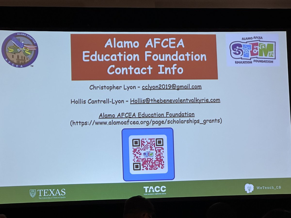 Susan F. Reeves (@susanfreeves) on Twitter photo Love hearing from <a href="/AlamoAFCEA/">Alamo AFCEA</a> at the <a href="/weteachcs/">WeTeach_CS, weteachcs.bsky.social</a> #WTCS25 Summit about all the great grants available to classroom teachers in Texas. Thank you for your support of the Summit! alamoafcea.org/page/scholarsh… Love hearing from <a href="/AlamoAFCEA/">Alamo AFCEA</a> at the <a href="/weteachcs/">WeTeach_CS, weteachcs.bsky.social</a> #WTCS25 Summit about all the great grants available to classroom teachers in Texas. Thank you for your support of the Summit! alamoafcea.org/page/scholarsh…