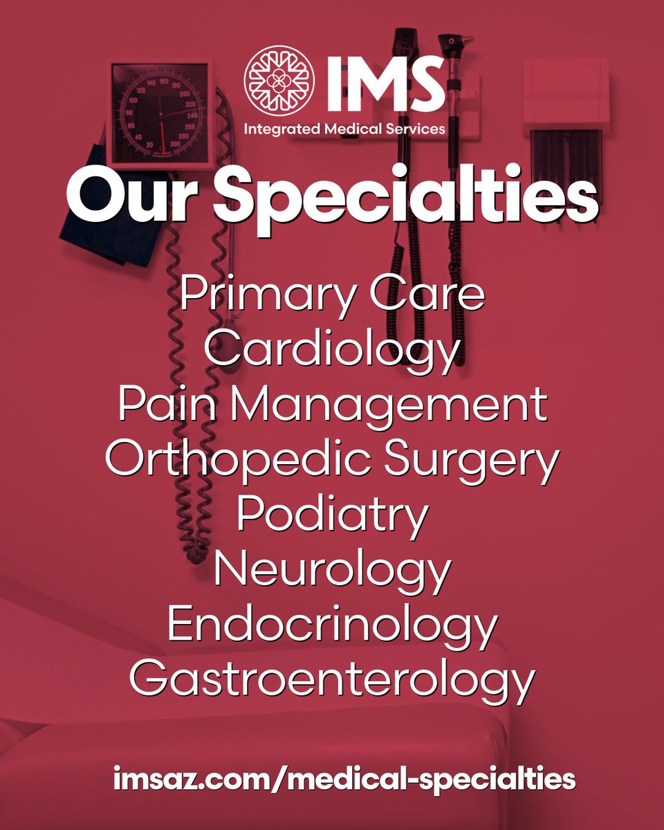 IMSArizona's tweet photo. Finding the right provider is simple with IMS. Just head to our website, click “Find a Provider,” and enter your location to explore specialists near you by area and expertise

Find a Provider: https://t.co/5oTOVnd1uC

#FindADoctor #IMSArizona #HealthcareNearYou #ArizonaProviders https://t.co/ybtdEaddCu