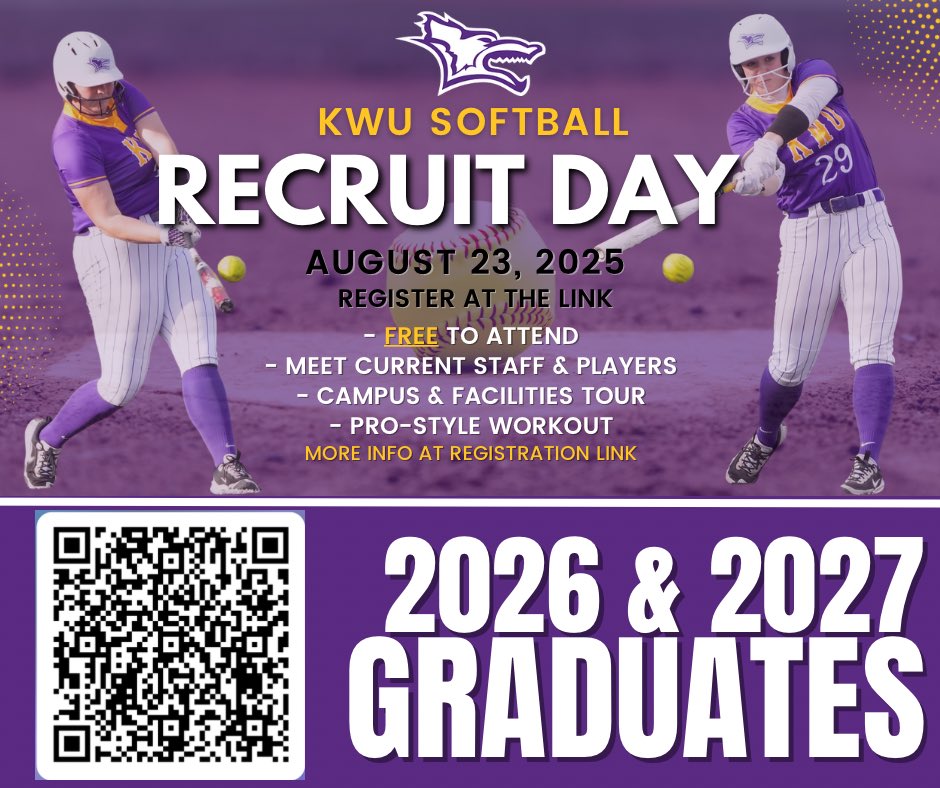 🚨 26’s &amp; 27’s🚨 Our Recruit Day is set for August 23, 2025! This event is ✨ FREE ✨ and the perfect opportunity to visit campus, meet the coaches &amp; players, and showcase your skills! More info &amp; registration at the link in our bio 🐺🤘🏼
