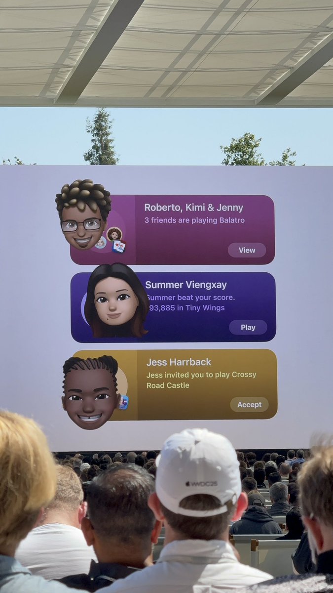 ijustine's tweet photo. New games app! #WWDC25 https://t.co/c3vOQ5xIef