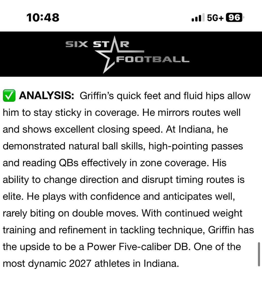Jaylen Griffin (@jaylengriffin21) on Twitter photo Thanks <a href="/sixstarfootball/">Six Star Football | PLUS+</a> for the write up from the <a href="/IndianaFootball/">Indiana Football</a> camp. <a href="/CoachOjong/">Coach Rod Ojong</a> <a href="/CoachCamHaney/">Cameron Haney</a> <a href="/coach_brevard/">MBrevard</a> Thanks <a href="/sixstarfootball/">Six Star Football | PLUS+</a> for the write up from the <a href="/IndianaFootball/">Indiana Football</a> camp. <a href="/CoachOjong/">Coach Rod Ojong</a> <a href="/CoachCamHaney/">Cameron Haney</a> <a href="/coach_brevard/">MBrevard</a>