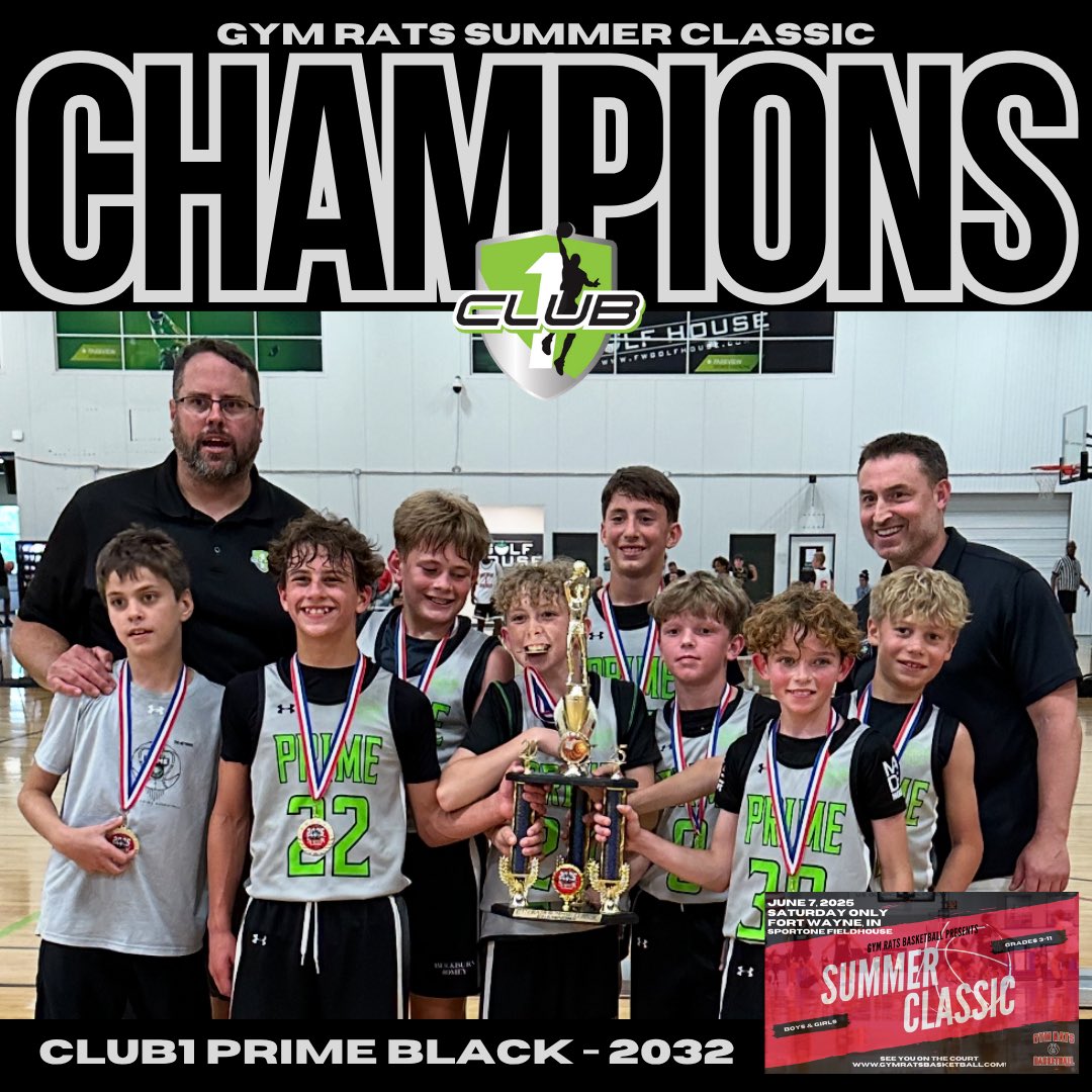 Congratulations to Club1 Prime Black - 2032 on winning the Gym Rats Summer Classic this past weekend!