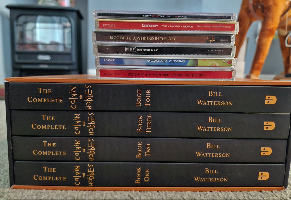 Charity shop finds today!

Wasn't expecting to find Brand New and Story of the Years CDs...and extremely happy with this complete Calvin and Hobbes collection!