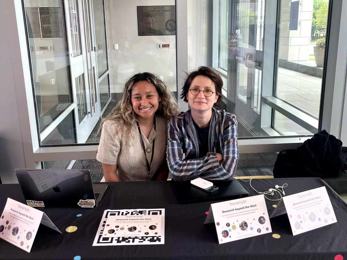 Besample_app's tweet image. Our co-founder Tamila and community manager Brianna are attending the NEEPS (Northeastern Evolutionary Psychology Society) conference in Atlantic City, June 9–11 🎓

👋 If you’re attending too, come say hi — our table is right by the registration area! 

We’re glad to be here at…