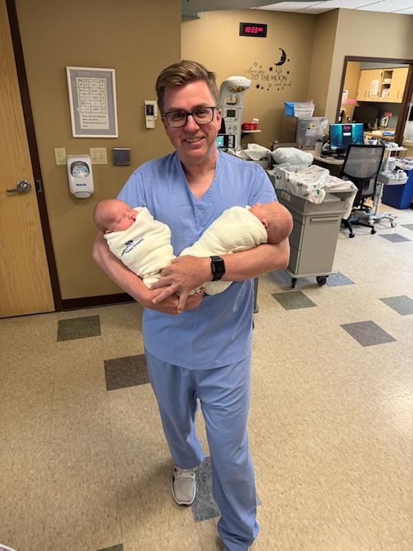 After 21 days in the hospital, NICU graduates Cason and Camdyn Widmeier are headed home with their parents Laura and Nick Widmeier and siblings Carter, Crew and Callaway 🎓 The twins were delivered by Dr. Curtis Page of Dubuque Obstetrics and Gynecology, PC.