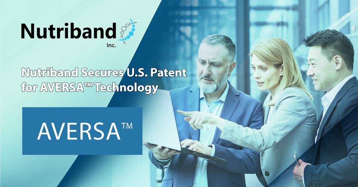 Nutriband Inc. a company engaged in the development of prescription transdermal pharmaceutical products, today announced that the United States Patent and Trademark Office (USPTO) issued patent number 12,318,492 on June 3, 2025, entitled "Abuse and Misuse Deterrent Transdermal