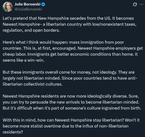 LPNH's tweet photo. Burn this thought experiment into your mind.

Think about this thought experiment every day.

This is the greatest unsolved problem of libertarianism. This is the problem that @freestatenh must solve. https://t.co/JNo40jpzdX