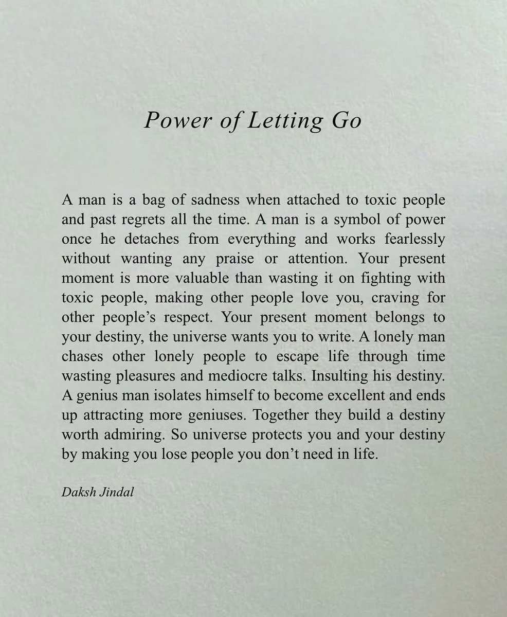 Power of letting go