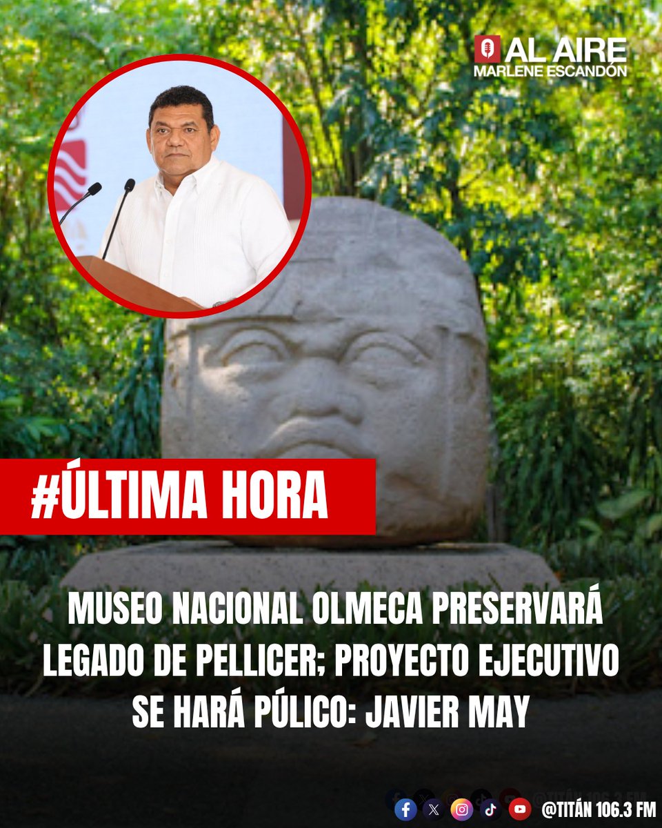 titan1063fm's tweet image. #ÚLTIMAHORA| ¡El Museo Nacional #Olmeca va! El gobernador @TabascoJavier, asegura que el proyecto se encuentra en construcción y será presentado una vez que esté listo.