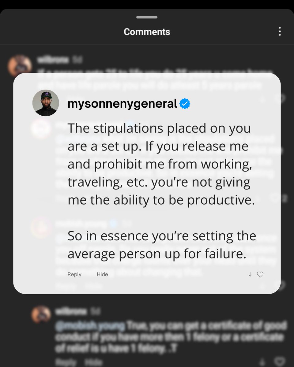 📉 6 in 10 people remain unemployed a year after release, according to the U.S. Chamber of Commerce.

Rapper and activist <a href="/Mysonne/">Mysonne NY General</a> couldn’t travel to collaborate with producers and record music—a barrier that severely stalled his career. He’s not alone. Supervision rules often