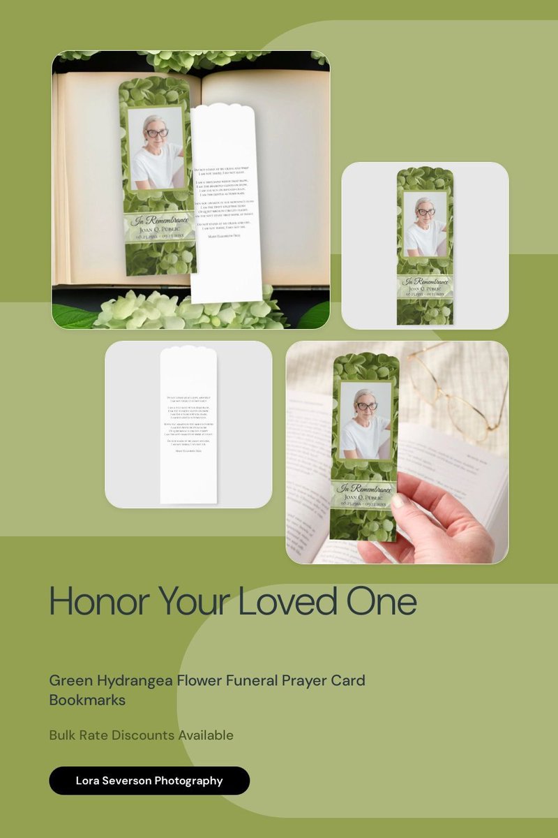 loraseverson's tweet photo. Honor your loved one’s memory with this elegant Green Hydrangea Memorial Prayer Card Bookmark https://t.co/u4pXuCRpBE
#celebrationoflife #celebrationoflifebookmarks #funeralbookmarks #funeralkeepsake #celebrationoflifekeepsake #memorialtribute #memorialmomento #prayercard https://t.co/YjhJhqEi4o