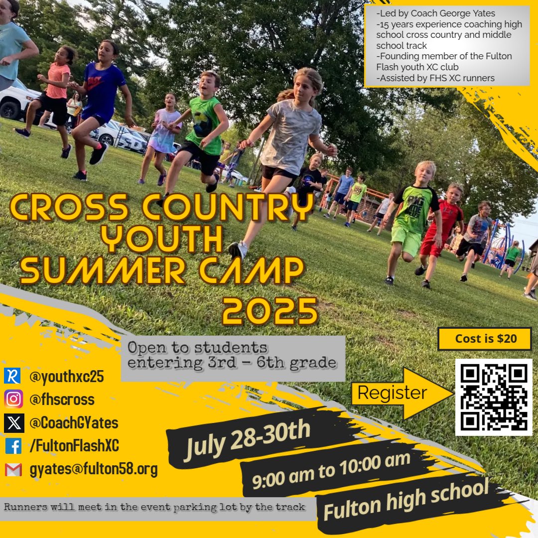 Summer running camp is underway!  Get registered and join us! #fultonhornetsxc <a href="/FPSActivities/">Fulton Activities</a> 

fulton58.org/fulton-hornet-…