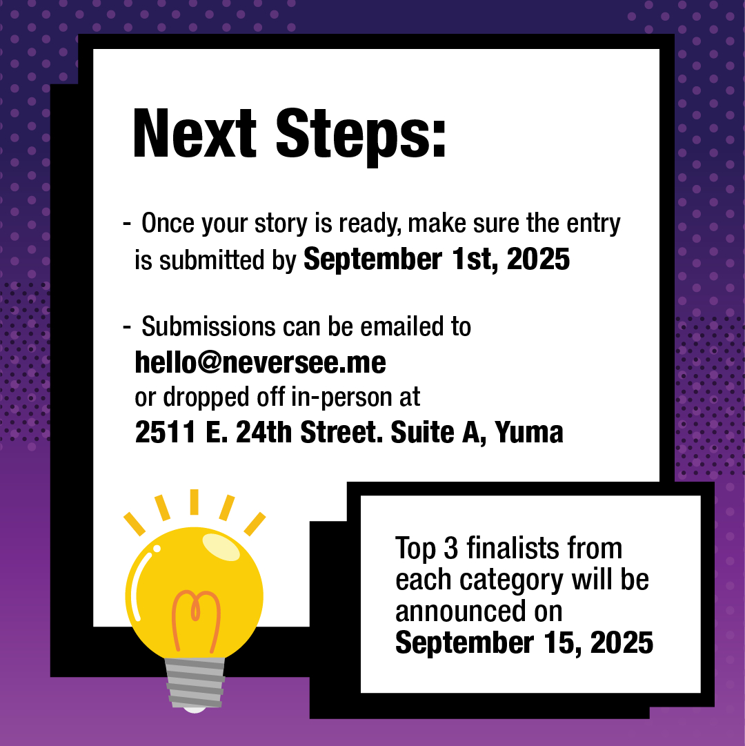 iFdesignstudios's tweet image. 🗓️Make sure to sign up to the contest by September 1st, 2025!

To sign up:
✅Go to webpage
✅Review Requirements
✅Choose Category
✅Fill out sign up form

Take a look at our website for more information on the #VisualStorytellerContest
#yumaaz #contest #artcontest
