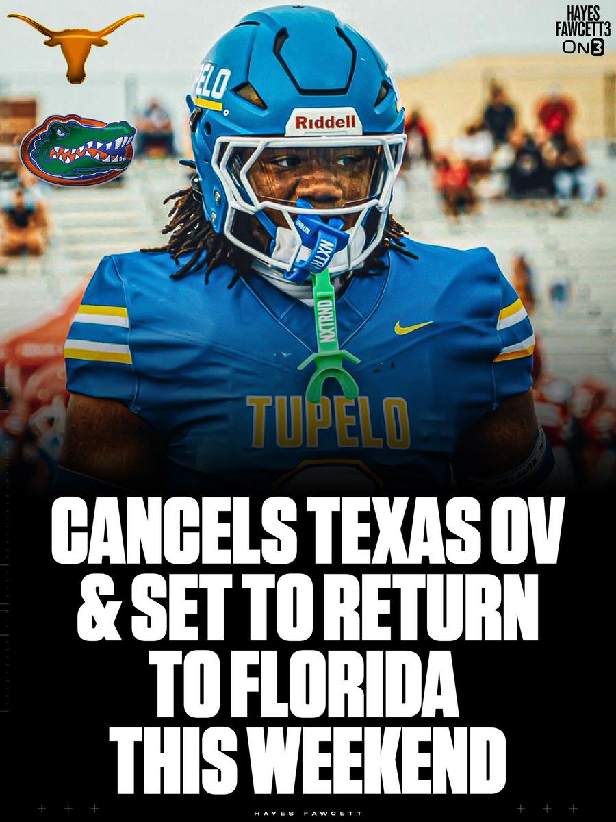 NEWS: Elite 2026 DL JaReylan McCoy has cancelled his OV to Texas &amp; instead is set to return to Florida this weekend, he tells me for @on3recruits

The 6’7 245 DL from Tupelo, MS already took an Official Visit to the Gators May 30th

on3.com/db/jareylan-mc…