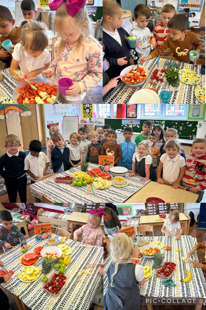 Dosbarth Olive making their very own delicious fruit salad as part of our healthy diet learning journey 🍏🍌🍓🍍🍉🍈 #sfpdosbartholive #sfphealthandwellbeing