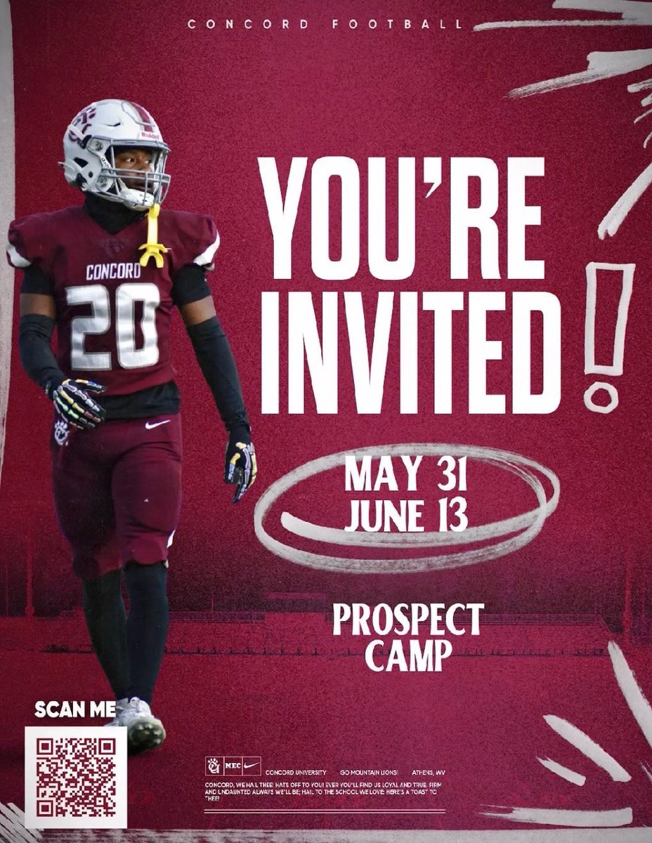 Thank you for the camp invite <a href="/ConcordFootball/">Concord University Football</a> blessed to receive it🙏🏾
