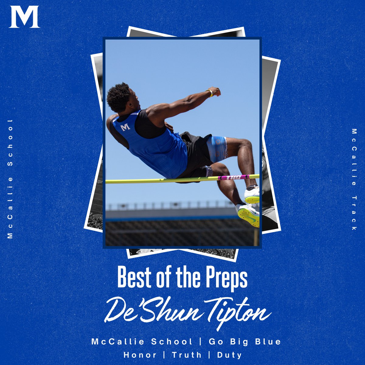 Congratulations to Andrew Smith and De'Shun Tipton, on being selected to the Times Free Press Best of Preps All-Area Team for Track and Field! Go Big Blue! #WEareMcCallie#GBB