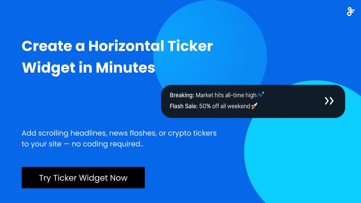 Display breaking news, crypto updates, or flash sales with style using a horizontal scroll ticker! 🎯 Create yours in minutes with FeedWind—no coding needed.
Perfect for real-time updates. 
👉 bit.ly/3FMcJ7o 

#FeedWind #TickerWidget