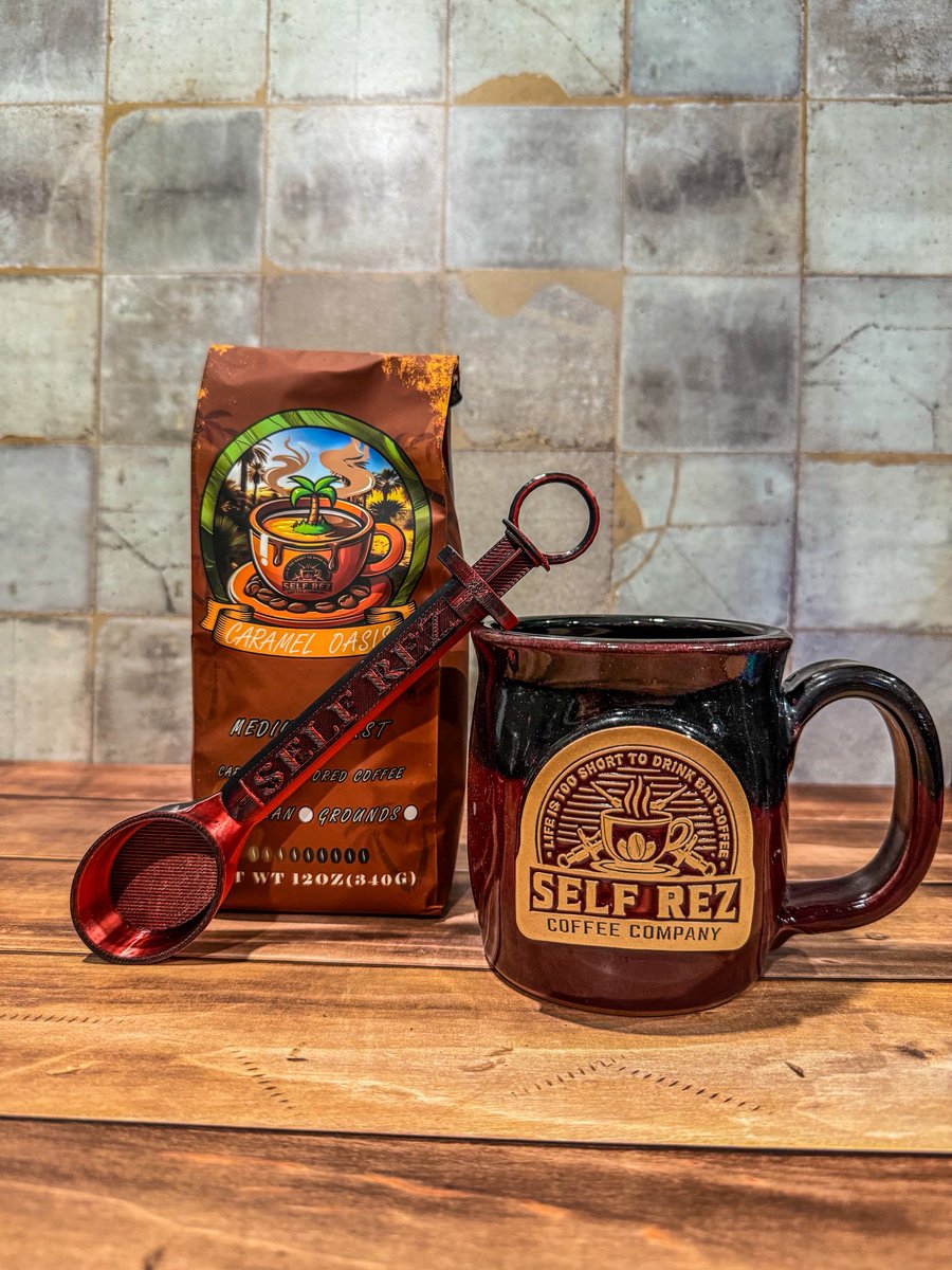 SelfRezCoffeeCo's tweet photo. โจ The perfect coffee scoop DOES exist! โ๏ธ
Our scoops are crafted to measure just the right amount for your pot or single-serve K-cup. Pair with our 16oz handcrafted mugs and a bag of Caramel Oasis for the ultimate coffee experience! ๐ #CoffeeLovers #PerfectBrew https://t.co/XKId6tS6st