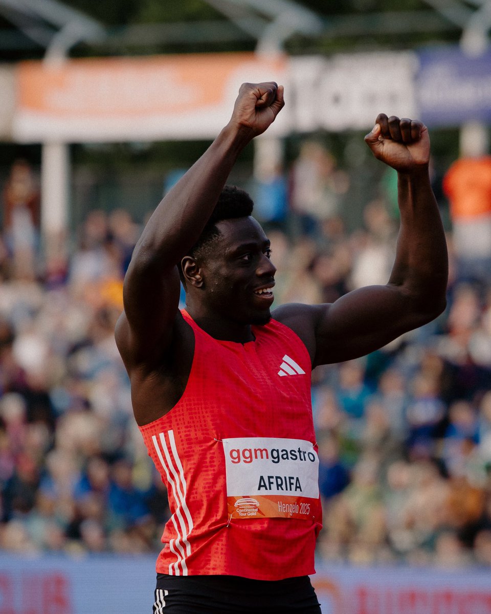 Pleasing the home crowd again! 👏

Elvis Afrifa 🇳🇱 runs 10.25 for 100m victory. 

#FBKGames #ContinentalTourGold