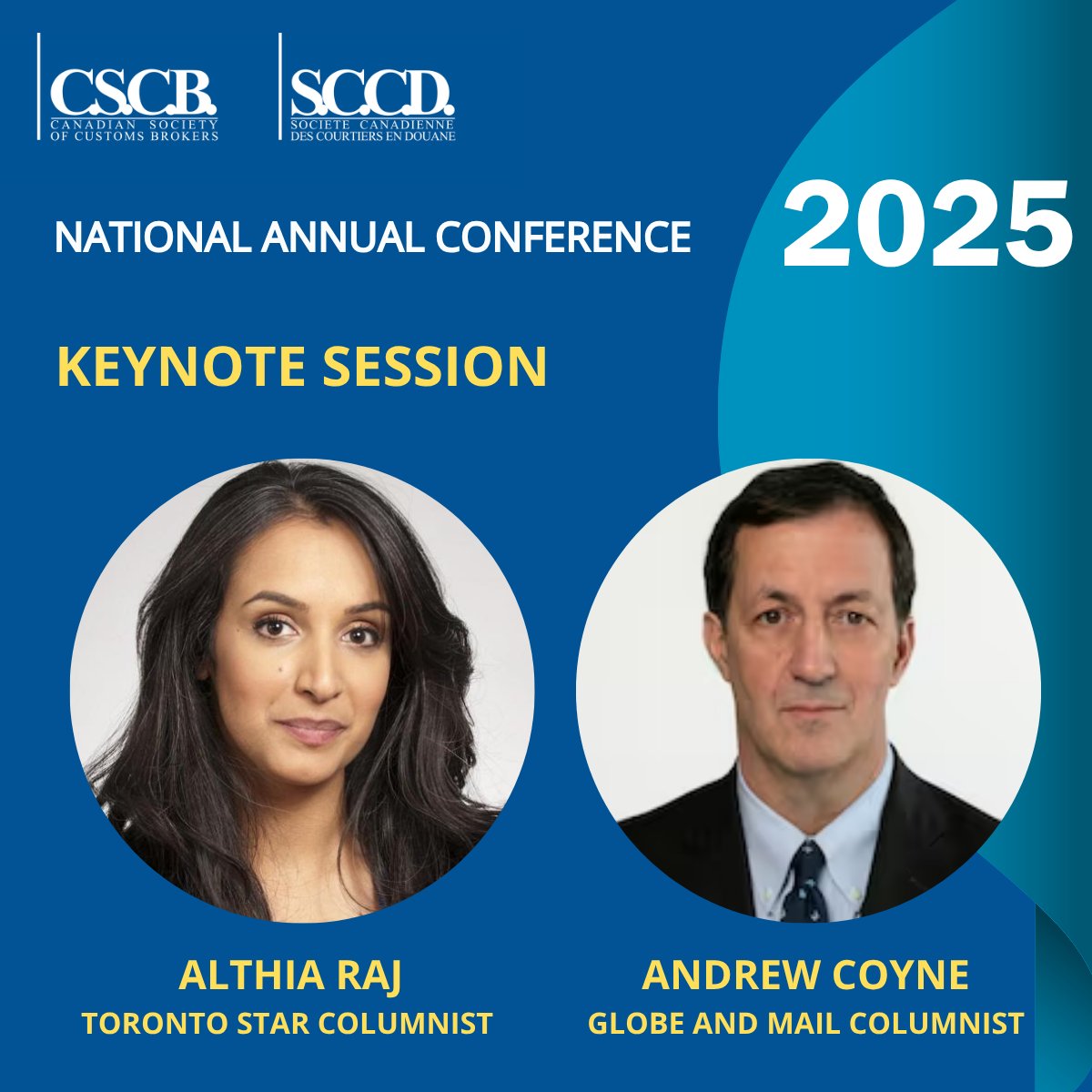 CSCB_CA's tweet image. Don’t miss @acoyne  &amp;amp; @althiaraj at #CSCB2025 as they unpack what Carney vs. Trump means for Canada–U.S. trade. A keynote session you can’t afford to miss. Save your seat now: bit.ly/3Y2ngBh