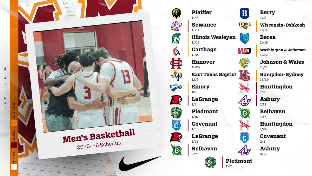 Men's Basketball 2025-26 schedule is LIVE! Check it out along with the 2025 incoming players!
tinyurl.com/4tjmzftf