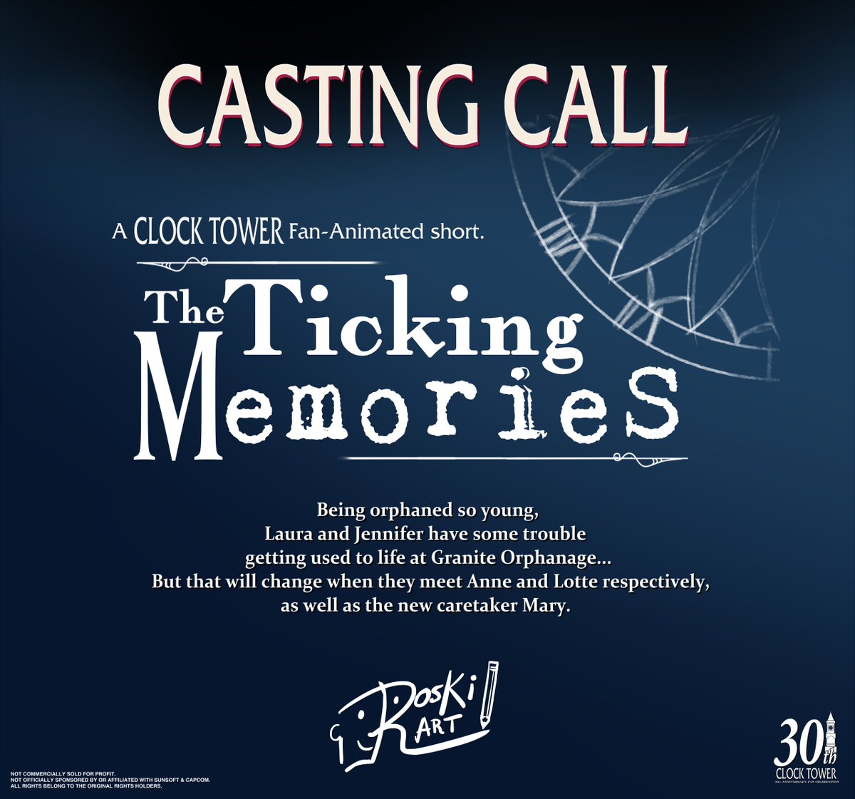 Team C.U.T.S. (@thefirstfear) on Twitter photo CASTING CALL
Fellow creative <a href="/Roski_Draftsman/">Roski|Commisions Open! (@roskiart.bsky.social)</a> is seeking voice talent for his Clock Tower Fan-Animated Short:
"The Ticking Memories"
View the roles in the replies & DM us for more info if interested!
#クロックタワー #clocktower #animation #castingcall #voiceover #voiceacting CASTING CALL
Fellow creative <a href="/Roski_Draftsman/">Roski|Commisions Open! (@roskiart.bsky.social)</a> is seeking voice talent for his Clock Tower Fan-Animated Short:
"The Ticking Memories"
View the roles in the replies & DM us for more info if interested!
#クロックタワー #clocktower #animation #castingcall #voiceover #voiceacting