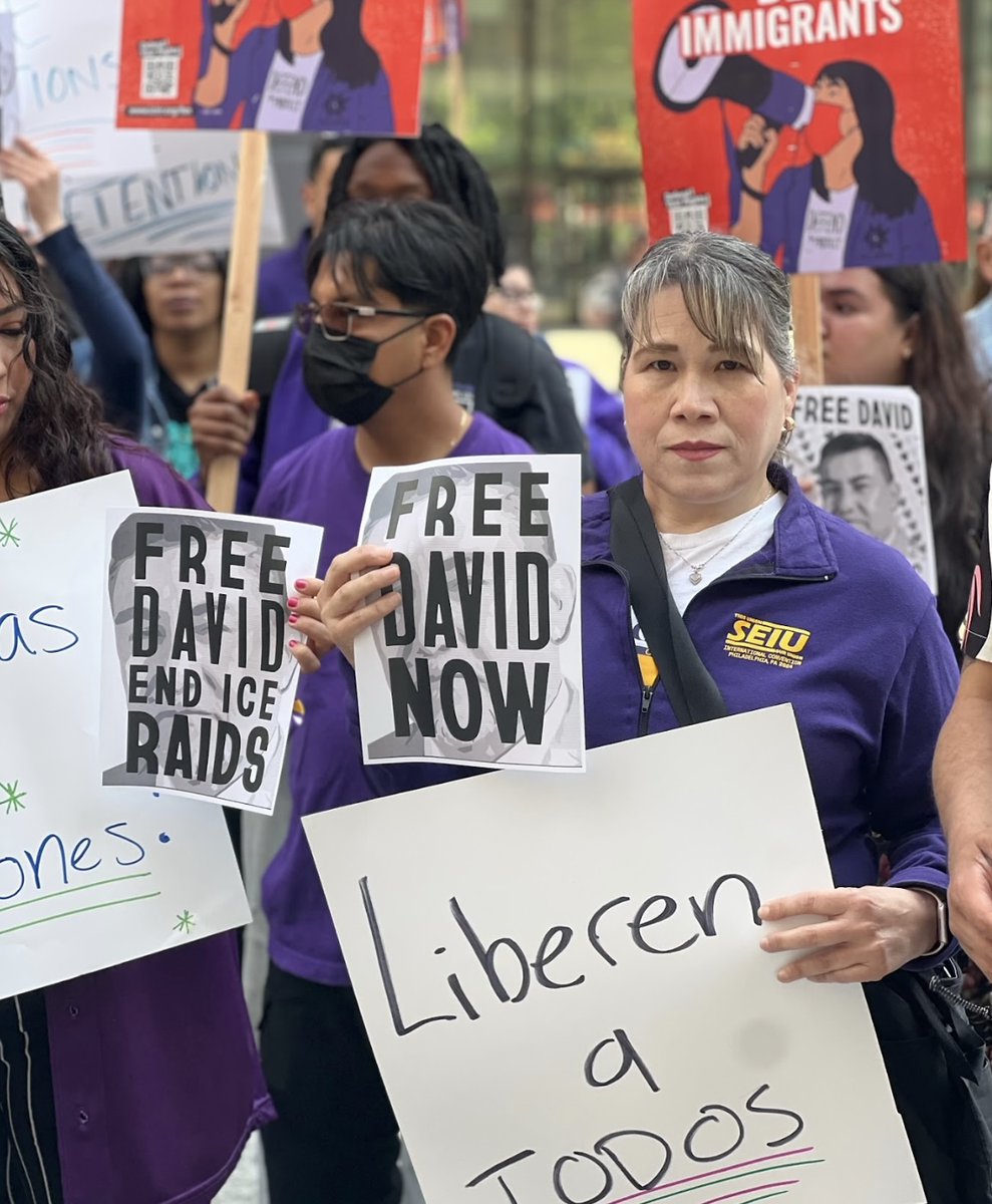 📍 Chicago
The cruel ICE raids are hurting all working people by targeting the essential immigrant workers who are the backbone of our economy. Immigrant workers, including those with Temporary Protected Status (TPS), are vital to all sectors of the economy. 
#FreeDavidEndRaids