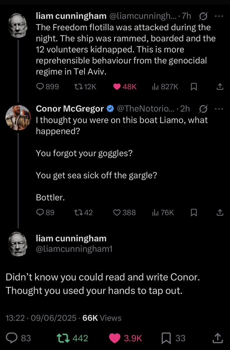 Posting bc McGregor deleted his tweet so just wanna make sure everyone sees it