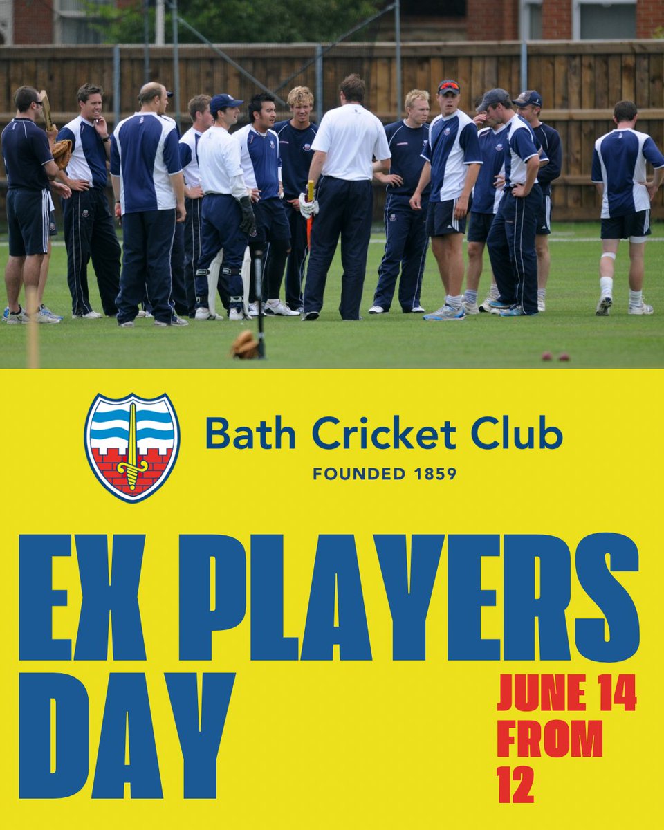 Ex Players Day this Saturday!

We’re hoping to see as many former players as possible — whether you’re staying for the afternoon or just popping by for a drink and a catch-up.

The 1st team host Bristol for a 12:00 start! 

See you all there! 🏏🍺